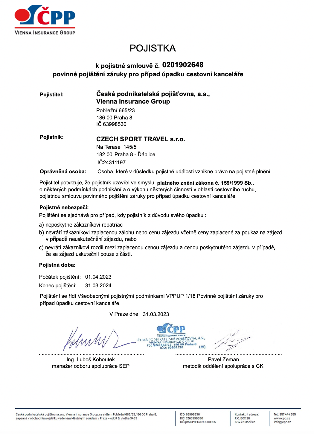 ČPP - poistka 2023